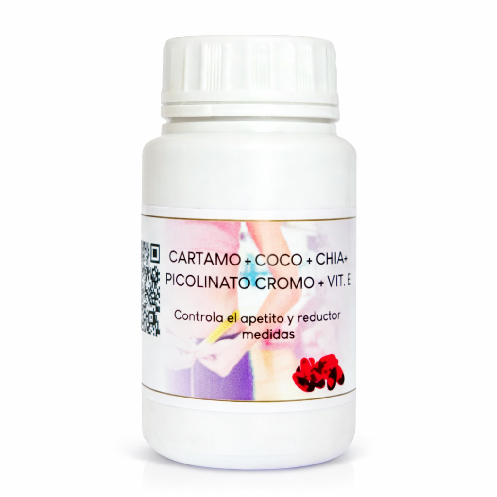 Cártamo+Coco+ Chia+ Picolinato de Cromo+ Vitamina E - 30 cápsulas
